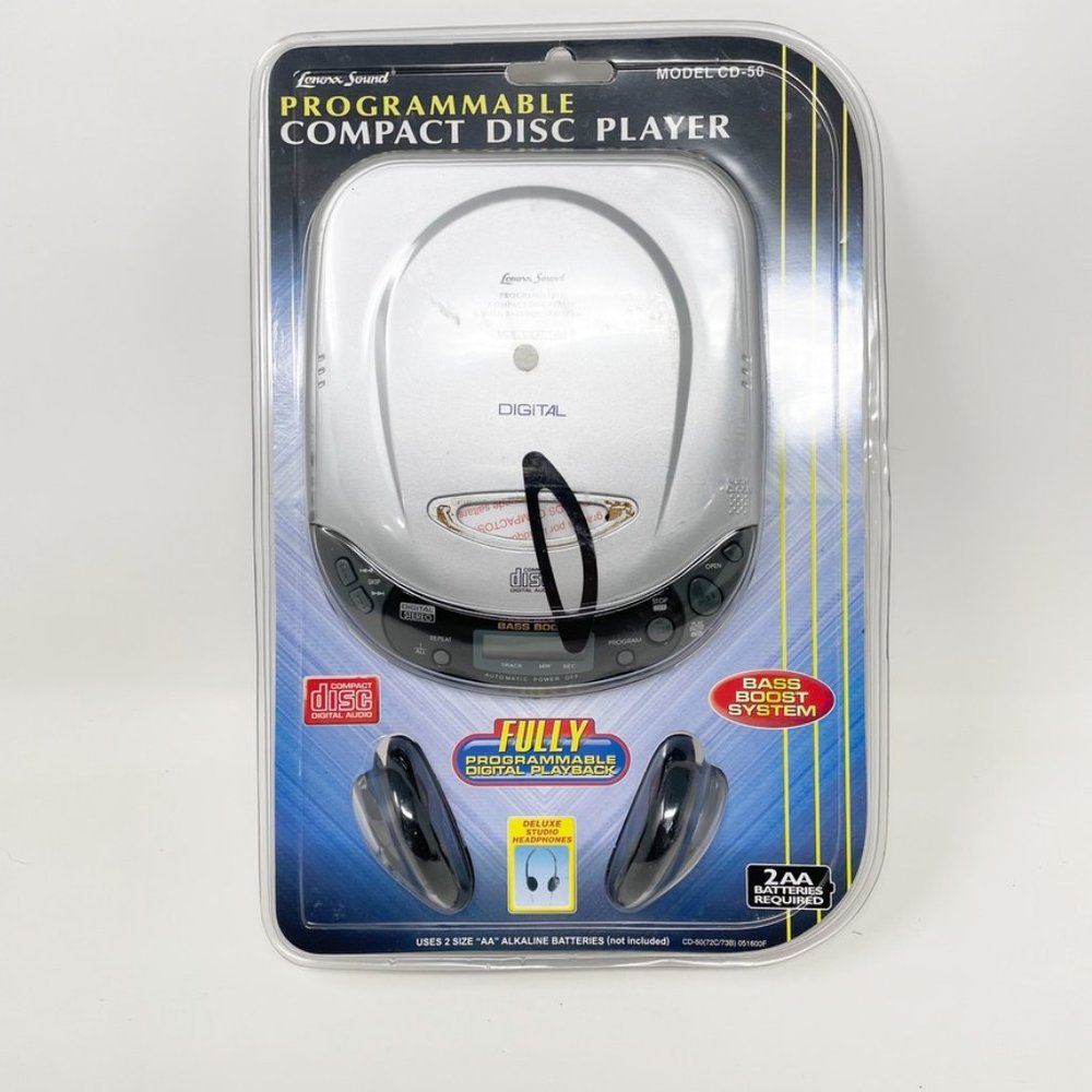 Lenoxx Sound CD-50 Programmable Compact Disc Player with Headphones  NEW Sealed